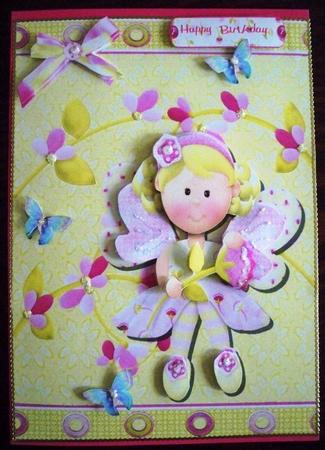 Little Pink Fairy with Pink Flower by Helen Gomm