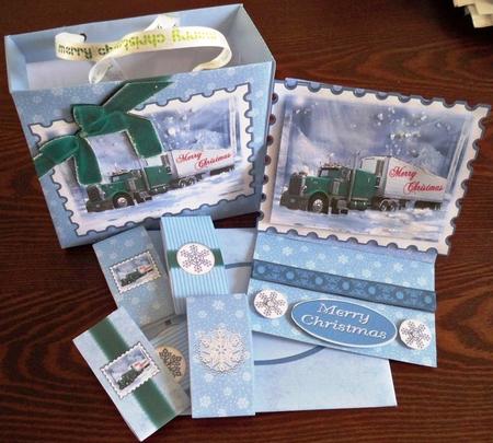 Christmas Truck / Lorry Craft Bundle in Icy Blue by Helen Gomm