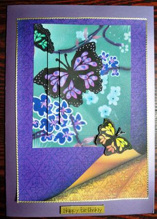 Double Layer Damask with Page Curl - Purple & Gold by Helen Gomm