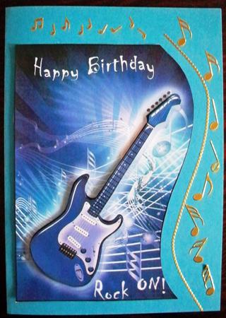 Electric Guitar Wave A4 by Helen Gomm