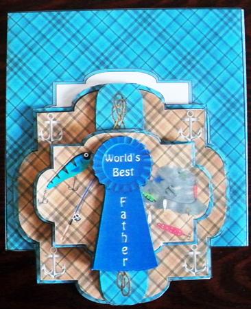 Shaped Layered Card - Fishing Father's Day by Helen Gomm