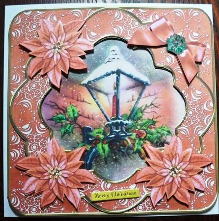 Christmas Lantern Borange Fancy Picture 8in Decoupage Cf Kit by Helen Gomm
