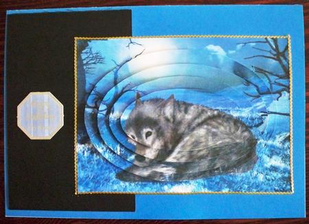 Moonlit Winter Wolf Oval Pyramid by Helen Gomm