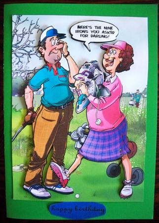 Golf Irons A4 by Helen Gomm