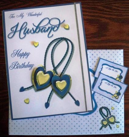 Husband Hearts Birthday Card Kit by Helen Gomm