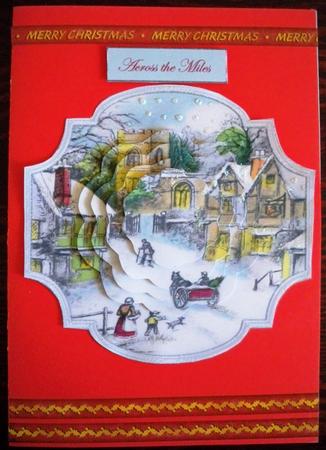Vintage Christmas Scene Church by Helen Gomm