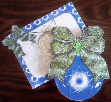 Bauble-shape Gift Card Kit - Metal Star by Helen Gomm