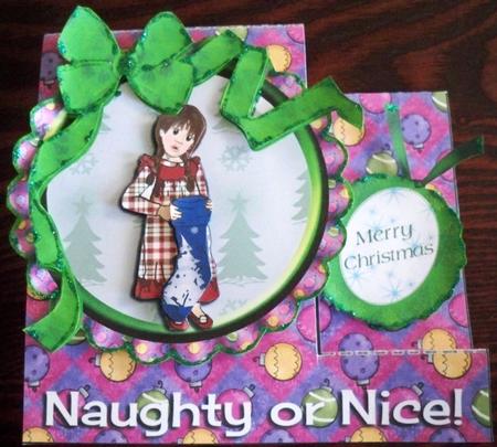 Naughty or Nice Stepper Card by Helen Gomm