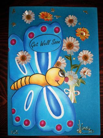 Butterfly Shaped Card Happy Birthday Well Done. by Helen Gomm