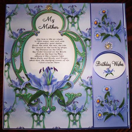 A Lovely 8x8 Card with Layered Verse by Helen Gomm