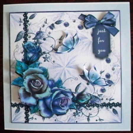 Bleu Floral & Butterflies by Helen Gomm
