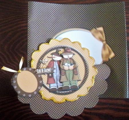 Let It Snow Over the Edge Card & Envelope by Helen Gomm