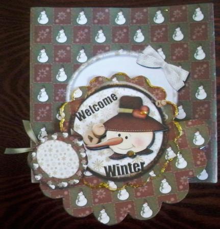 Welcome Winter Over the Edge Card & Envelope by Helen Gomm