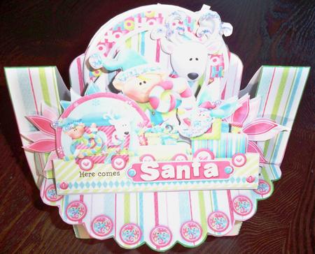 Here Comes Santa 3D Shelf Card Kit with Card Box by Helen Gomm