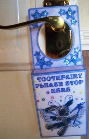 Blue Tooth Fairy Door Hanger Box by Helen Gomm