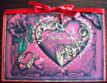Hearts & Roses Valentine Card Front with Step by Step by Helen Gomm