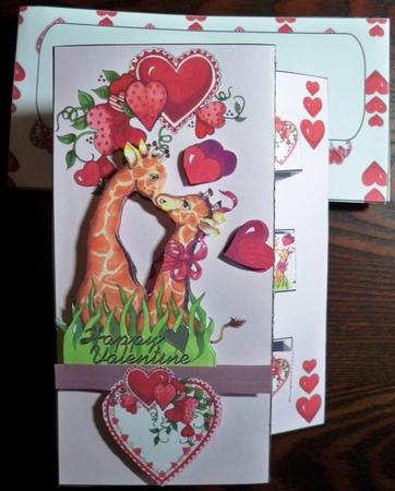 Double Pop Out Card - Giraffes in Love by Helen Gomm