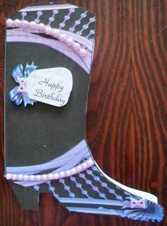 Black Boots Shaped Card by Helen Gomm