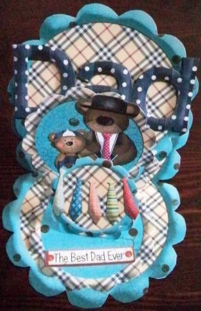 Dad & Me Triple Easel Card & Envelope by Helen Gomm