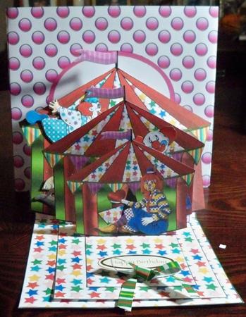 Circus is in Town Triple Easel Card & Envelope by Helen Gomm
