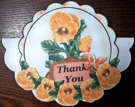 Orange Pansy Rocker Card Mini Kit by Helen Gomm
