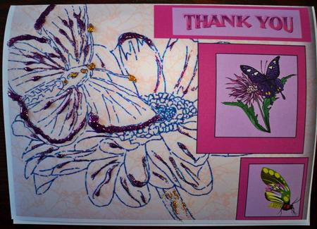 Butterfly Kiss Background in Pink and Blue by Helen Gomm