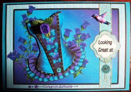 Blue Fancy Corset with Flowers Sbs by Helen Gomm