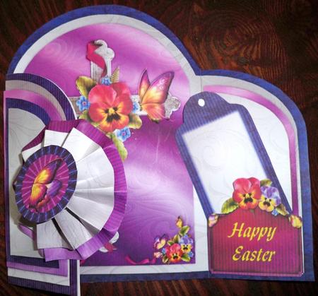 Spring Joy 3D Rosette Gatefold Card by Helen Gomm