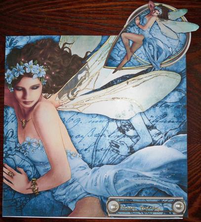 Forest Fairy Acantha (blue) 8x8 Quick Card by Helen Gomm