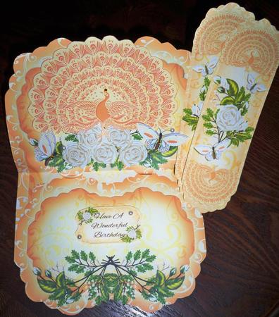 Golden Peacock Birthday or Other Easel Kit by Helen Gomm