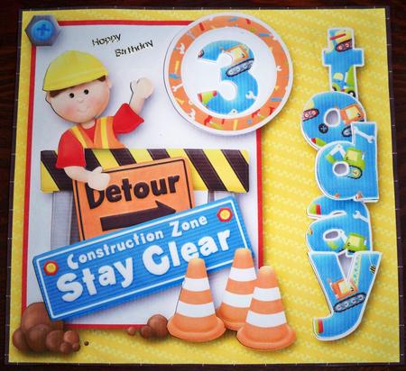 8x8 Kids Construction Decoupage Kit by Helen Gomm