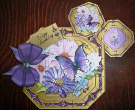 3D Butterfly Bouquet Pyramage Octagonal Floral Mini Kit by Helen Gomm