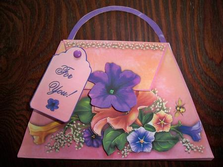 Petunias Coral Handbag by Helen Gomm
