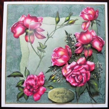 Glory Rose Large Square Topper by Helen Gomm