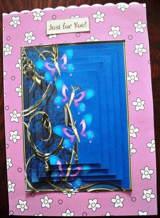 Blue Butterfly Floral Pyramid Topper by Helen Gomm
