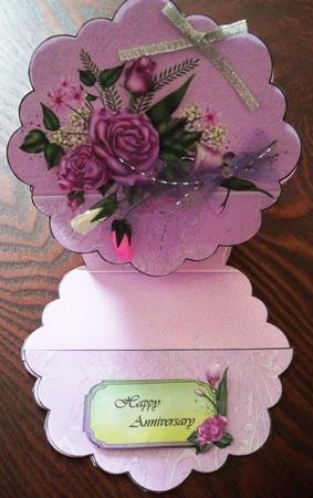 Pink Rose Scolloped Easel by Helen Gomm