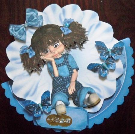 Gorgeous Little Kiki Girl Wobble/rocker Card by Helen Gomm