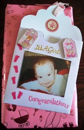 Giant Pale Pink Window Pocket Tag Card by Helen Gomm