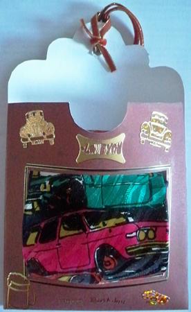 Giant Brown Window Pocket Tag Card by Helen Gomm