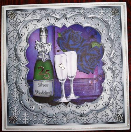 Silver Wedding Triple Layer Card Front Mini Kit by Helen Gomm