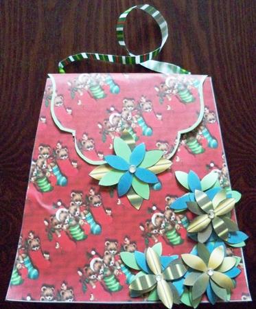 Large Gift Handbag - Teddies in Stockings by Helen Gomm