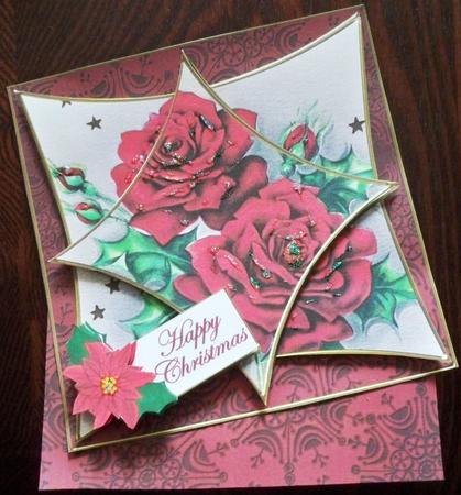 Red Roses Red 3D Star Card Mini Kit by Helen Gomm