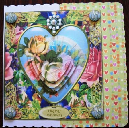 Rose Heart Card Topper & Pyramid Layers by Helen Gomm