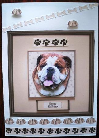 Bulldog Portrait 3D Decoupage by Helen Gomm