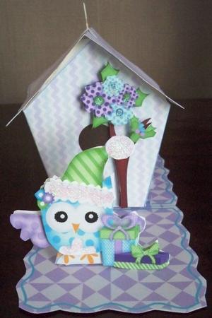Bird House Gift Box or Tree Ornament- No Peeking Owls! by Helen Gomm