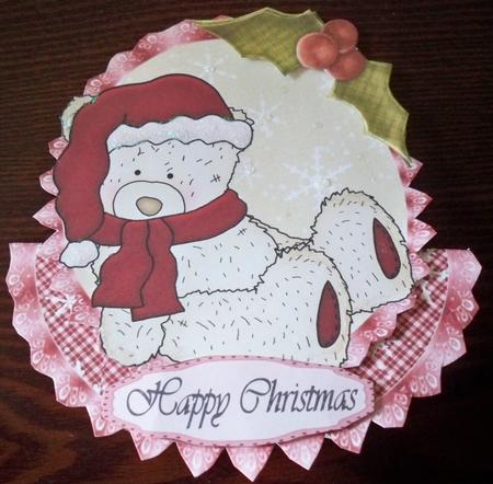 Sitting Down Tatty Bear Wobble/rocker Card by Helen Gomm