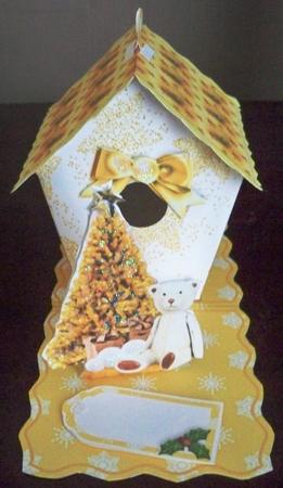 Bird House Gift Box or Tree Ornament- Teddy's Tree by Helen Gomm