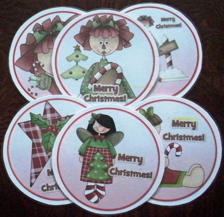 Coasters - Christmas Raggedies by Helen Gomm
