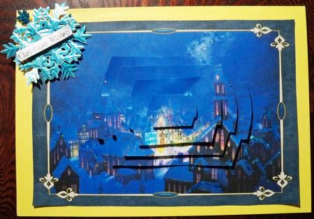 Vintage Village Scene with Central Tree Pyramid by Helen Gomm