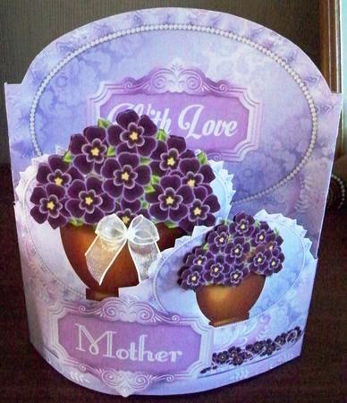 Violet Floral Wrap Card by Helen Gomm